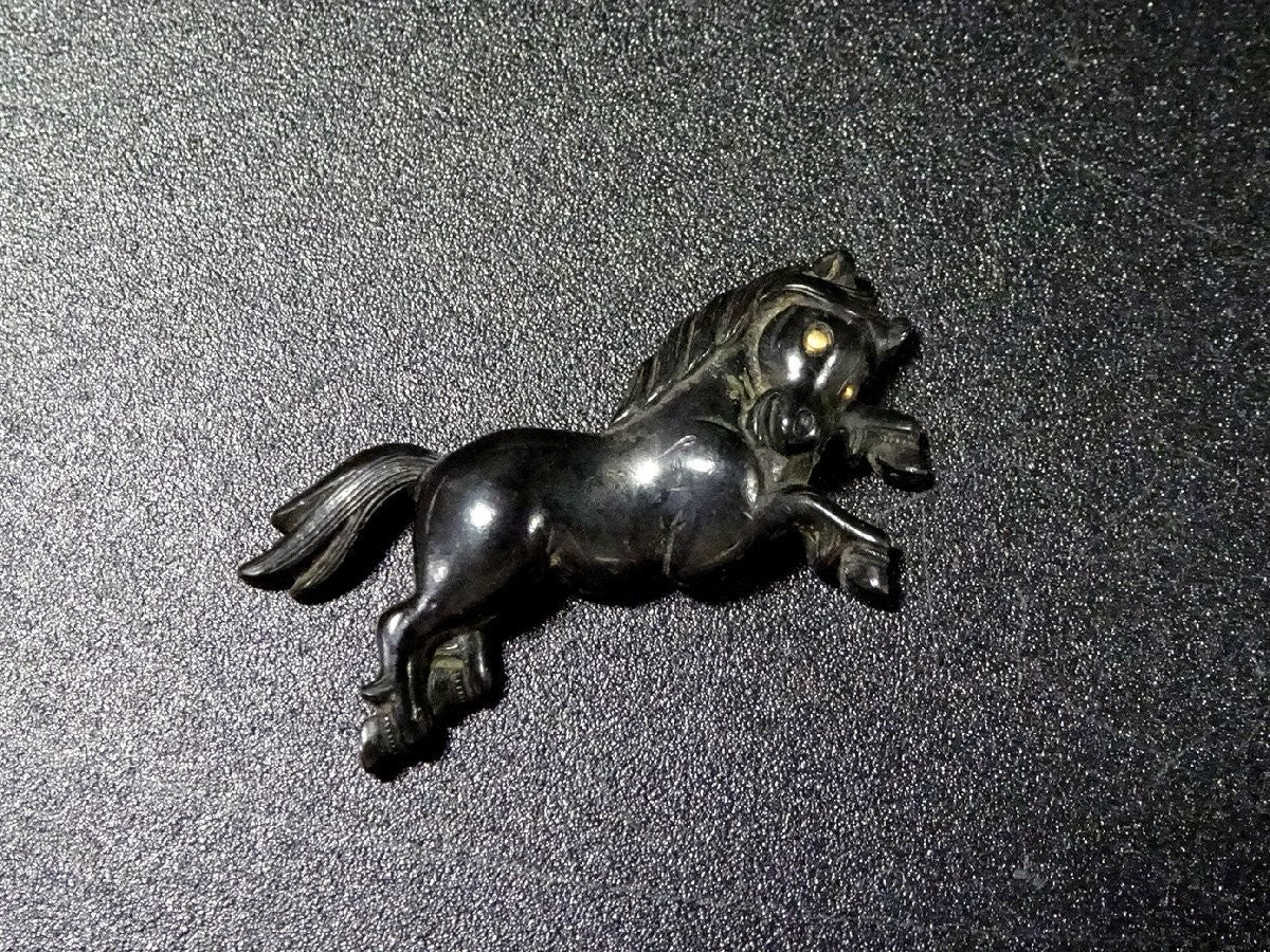 Menuki Japanese Accessory "Prancing Horse" 1.1 in2