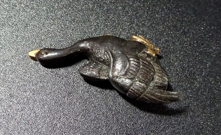 Menuki Japanese Accessory "Wild Goose Waterfowl" 1.29 in4
