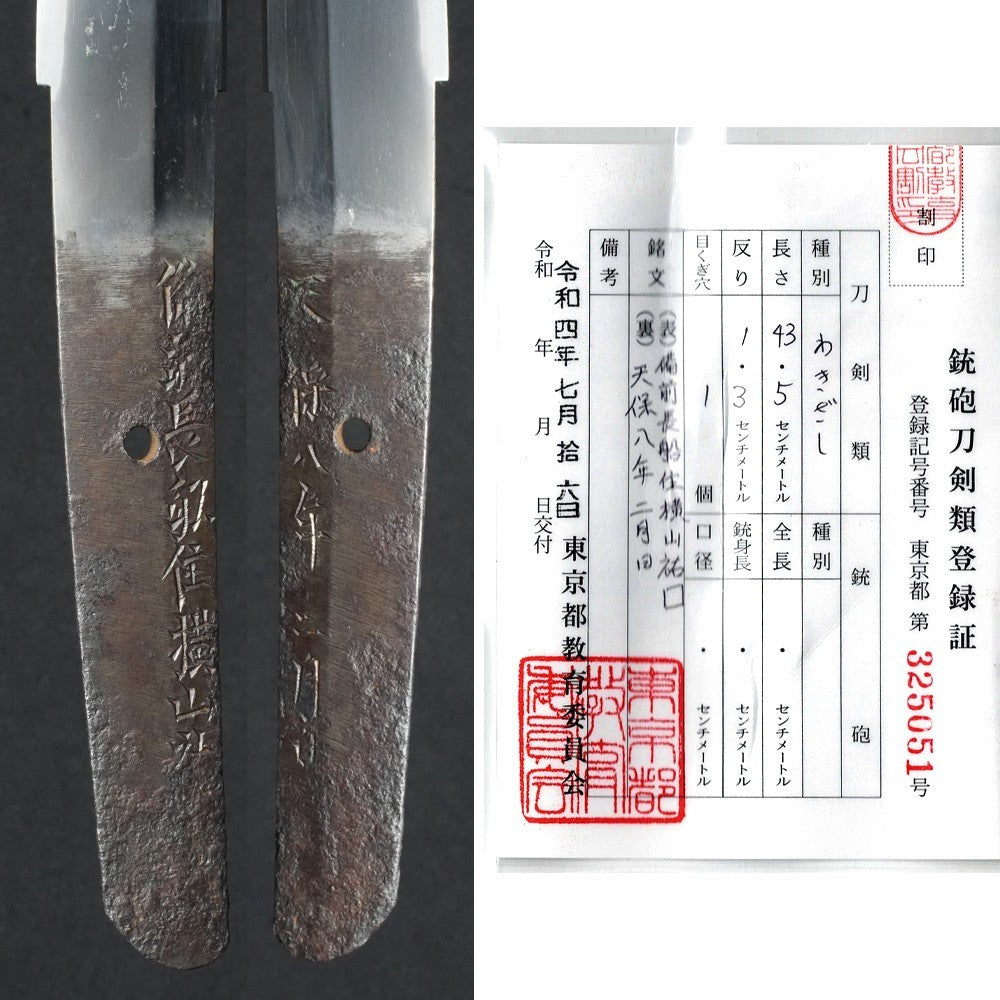 Japanese Sword Antique "Yokoyama Suke(naga)" Wakizashi Koshirae Certificate4