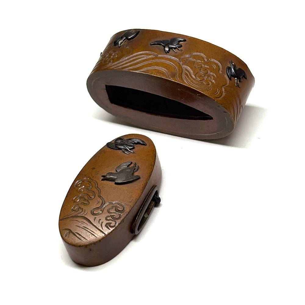 Futigashira Japanese Sword Accessory ”Swallow” 1.53 in2