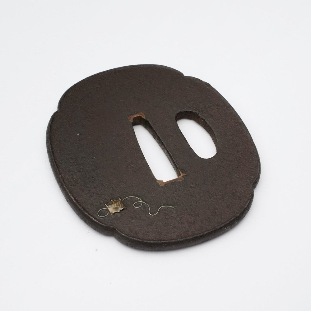 Tsuba Japanese Sword Accessory spool of thread 2.66 in From Japan3