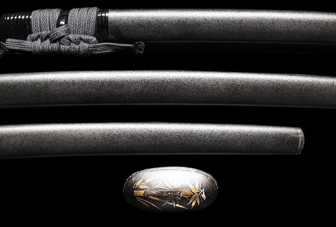 Japanese  Antique  Katana  Fukuokazyu Munehiro Koshirae Shirasaya 29.48 in19