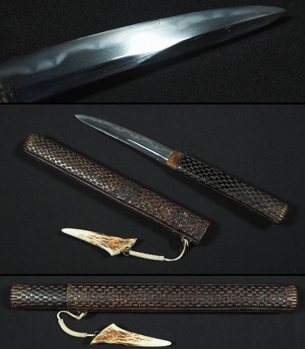 Japanese Sword Antique Tanto 無銘 Mumei 網代筒仕込み 4.4 inch From Japan Katana A1025